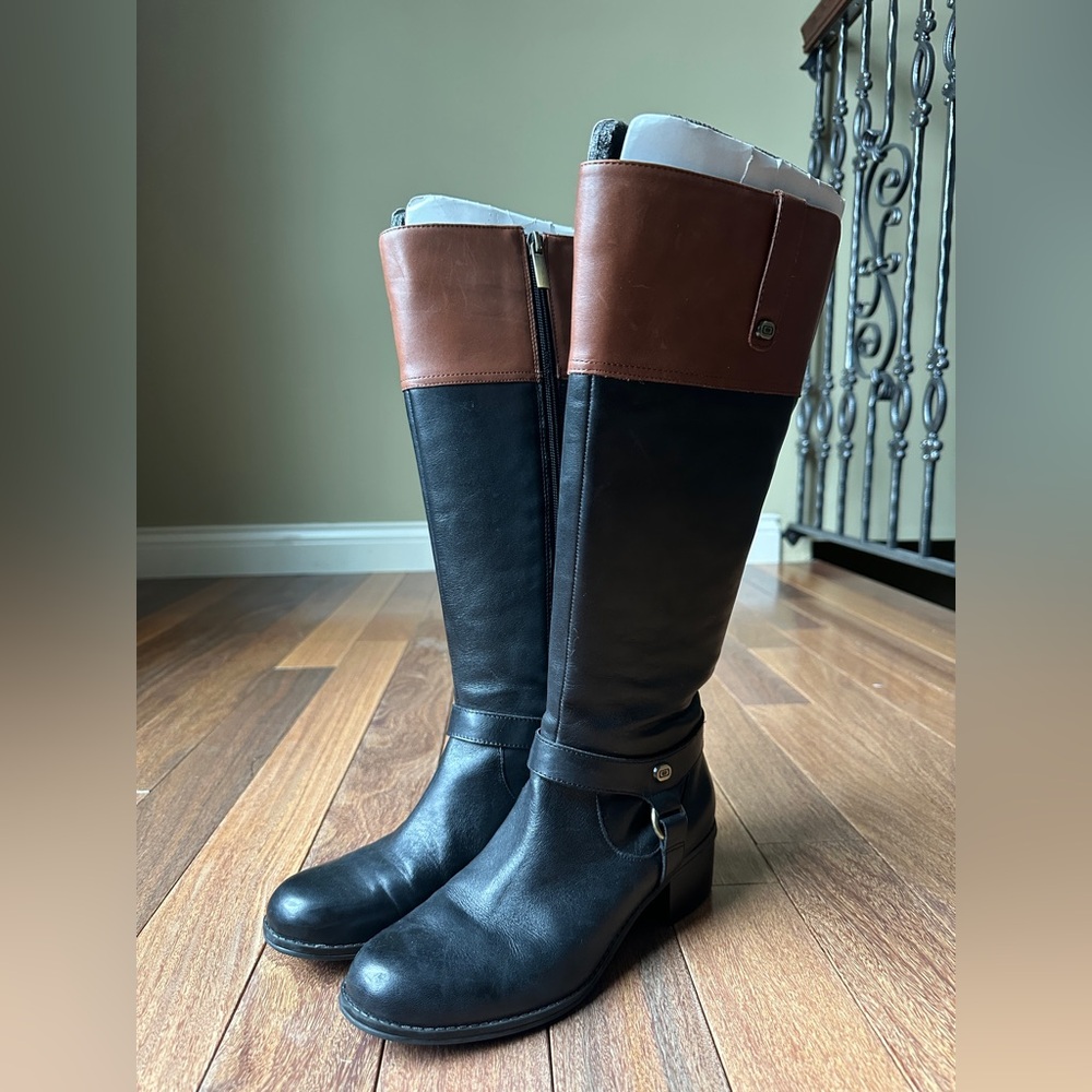 Bandolino Carlotta Womens Knee High Boots Tall Leather Brown Black Size 6M